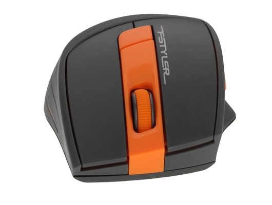 Мышь беспроводная A4 Fstyler FG30 серый/оранжевый оптическая (2000dpi) беспроводная USB (6but) (Быт)